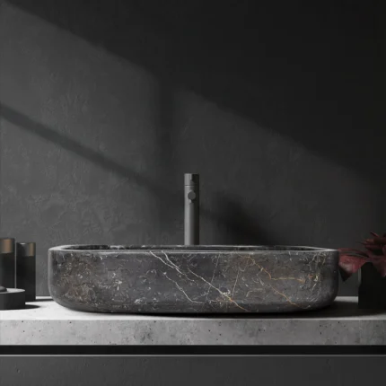 Marmor Waschbecken | Kentro Black Burano